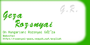 geza rozsnyai business card